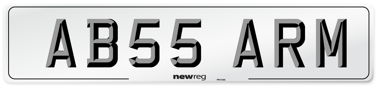 AB55 ARM Front Number Plate