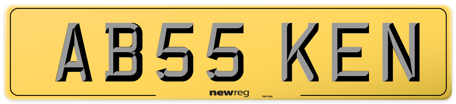 AB55 KEN Rear Number Plate
