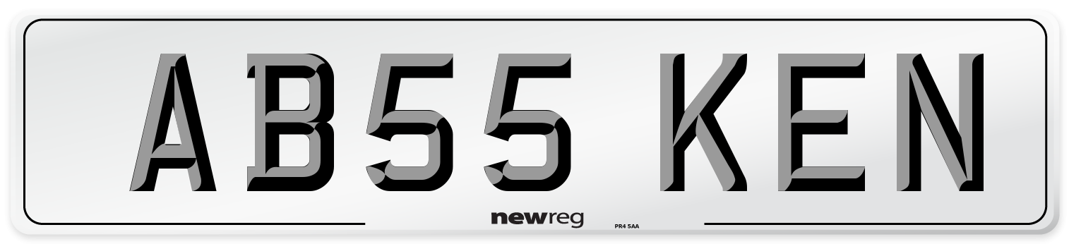 AB55 KEN Front Number Plate