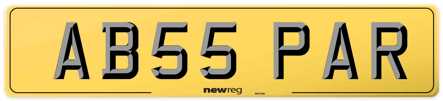 AB55 PAR Rear Number Plate