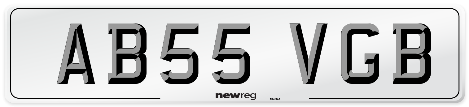 AB55 VGB Front Number Plate
