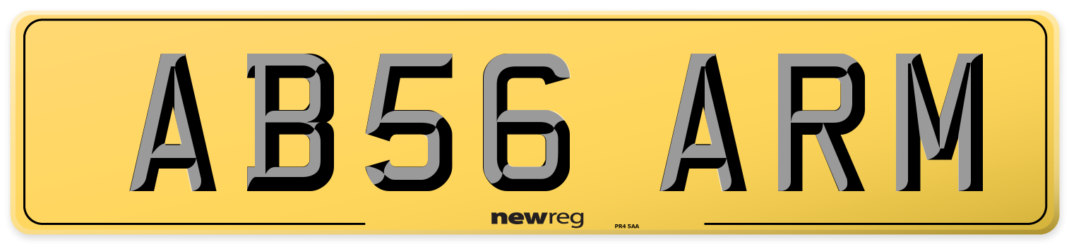 AB56 ARM Rear Number Plate