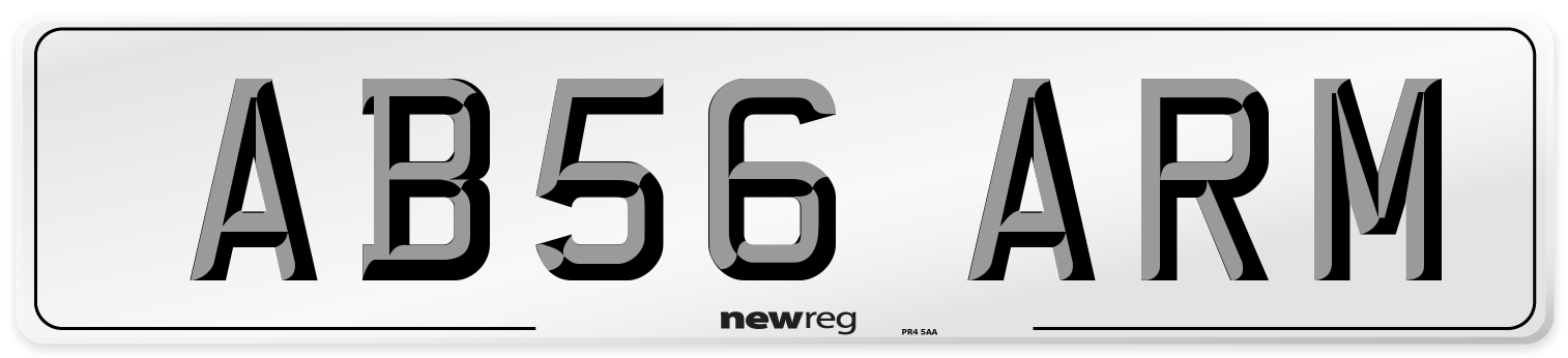 AB56 ARM Front Number Plate