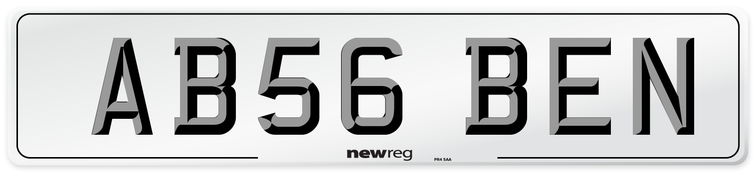 AB56 BEN Front Number Plate