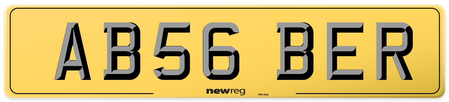 AB56 BER Rear Number Plate