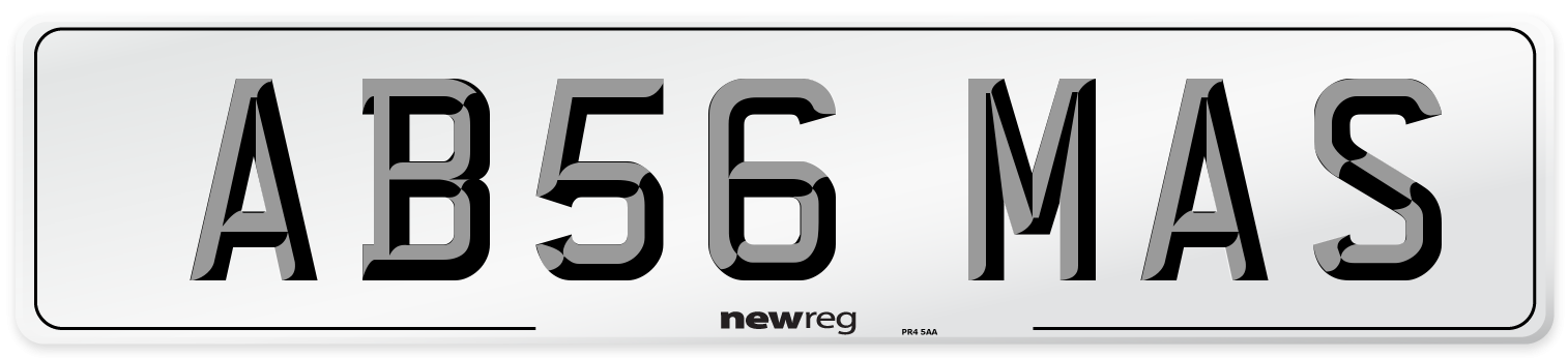 AB56 MAS Front Number Plate