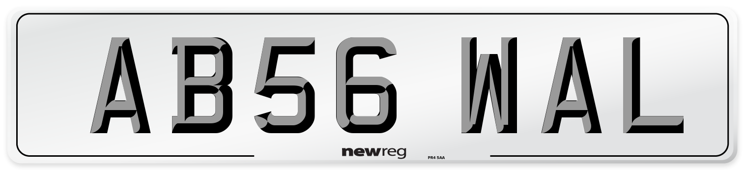 AB56 WAL Front Number Plate