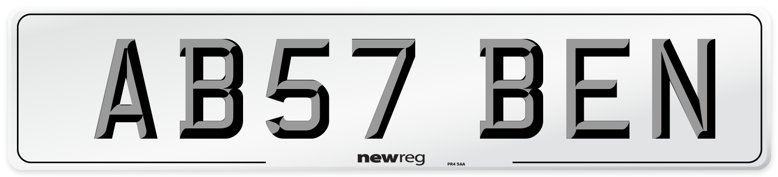 AB57 BEN Front Number Plate