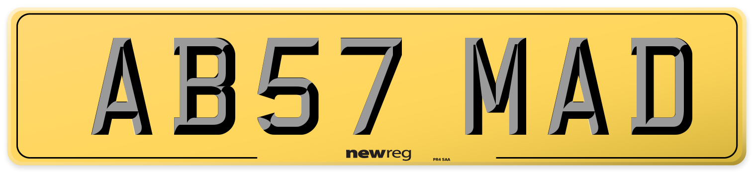 AB57 MAD Rear Number Plate
