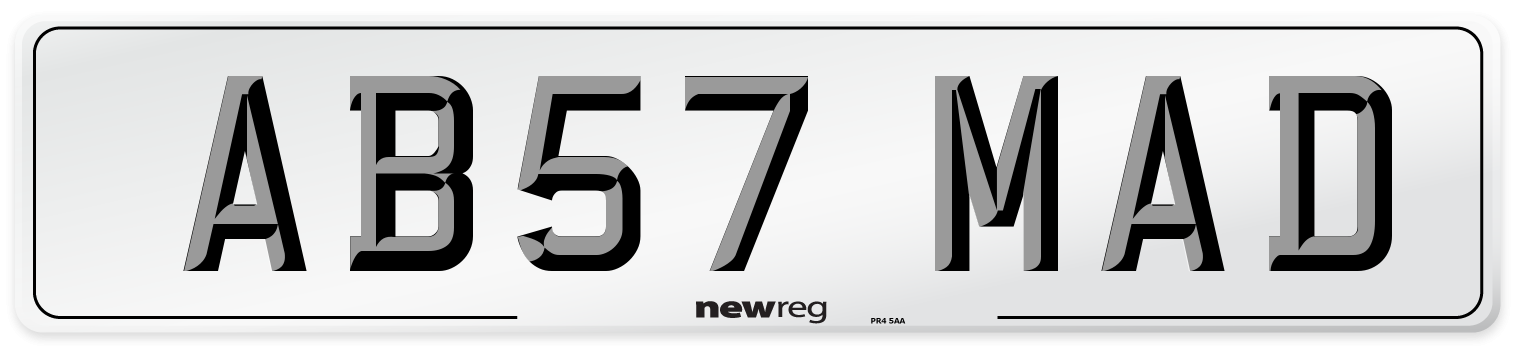 AB57 MAD Front Number Plate