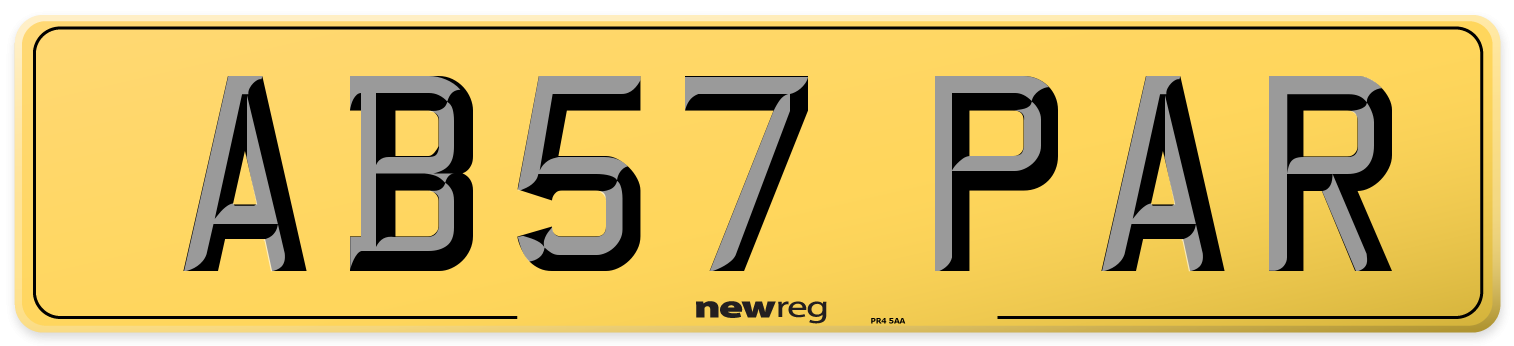 AB57 PAR Rear Number Plate