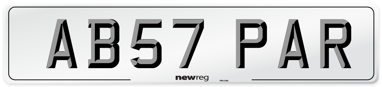 AB57 PAR Front Number Plate