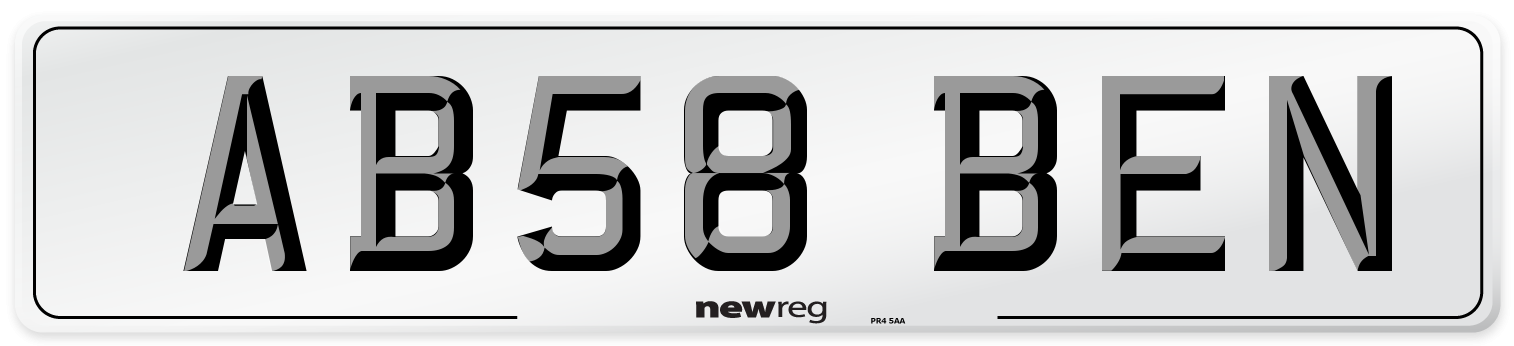 AB58 BEN Front Number Plate