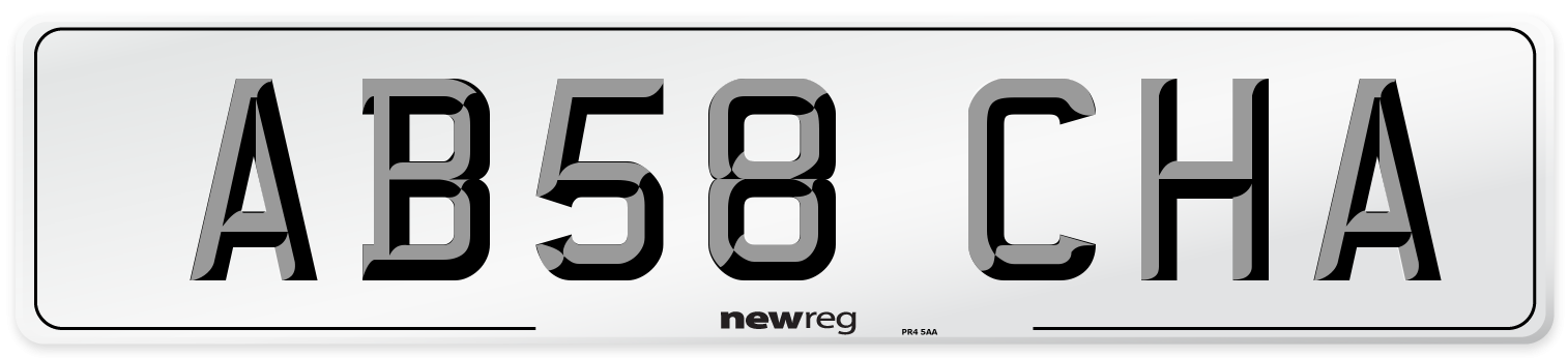 AB58 CHA Front Number Plate