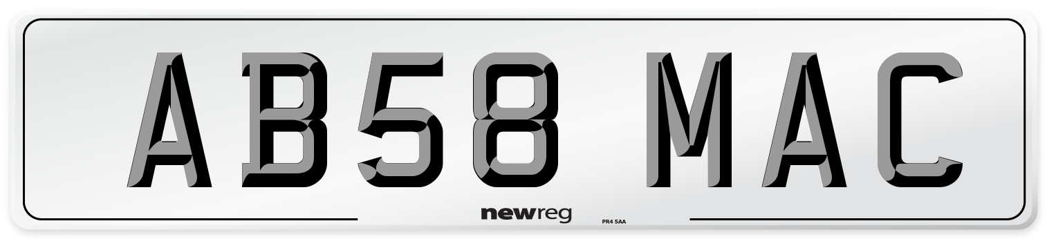 AB58 MAC Front Number Plate