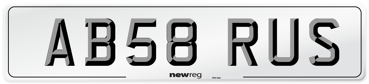 AB58 RUS Front Number Plate