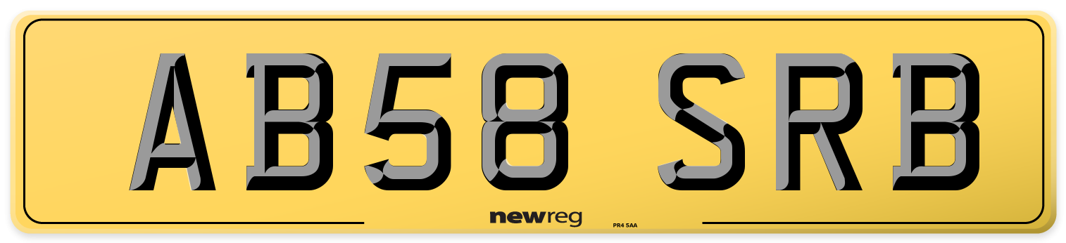 AB58 SRB Rear Number Plate