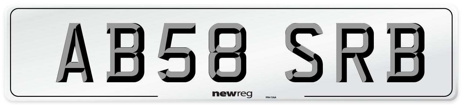 AB58 SRB Front Number Plate