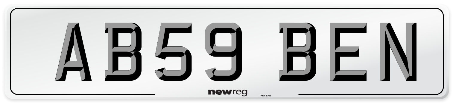 AB59 BEN Front Number Plate