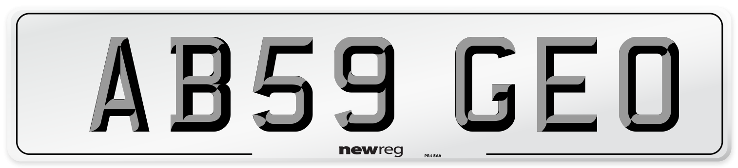 AB59 GEO Front Number Plate
