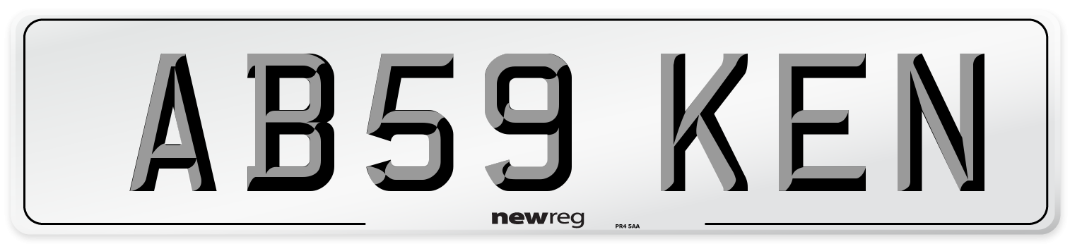AB59 KEN Front Number Plate