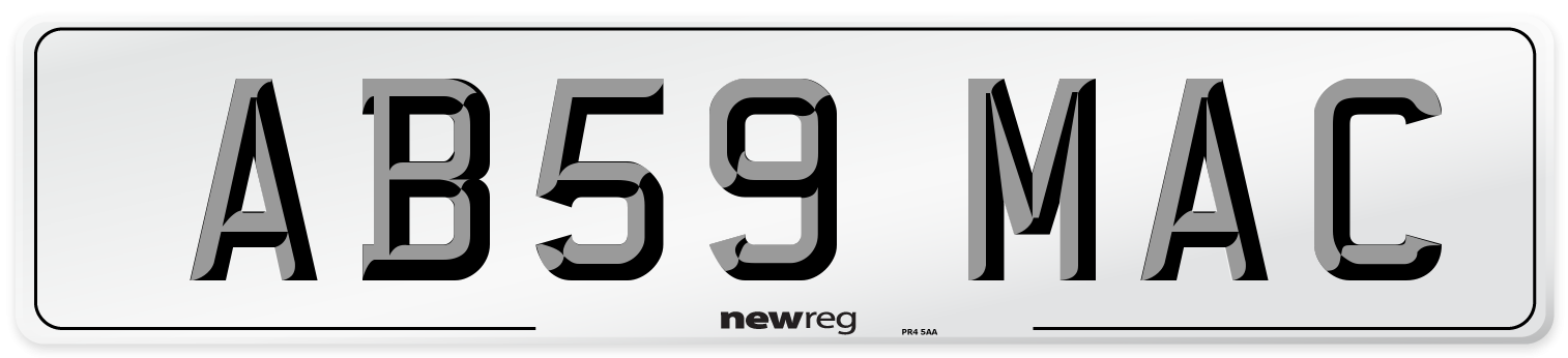 AB59 MAC Front Number Plate