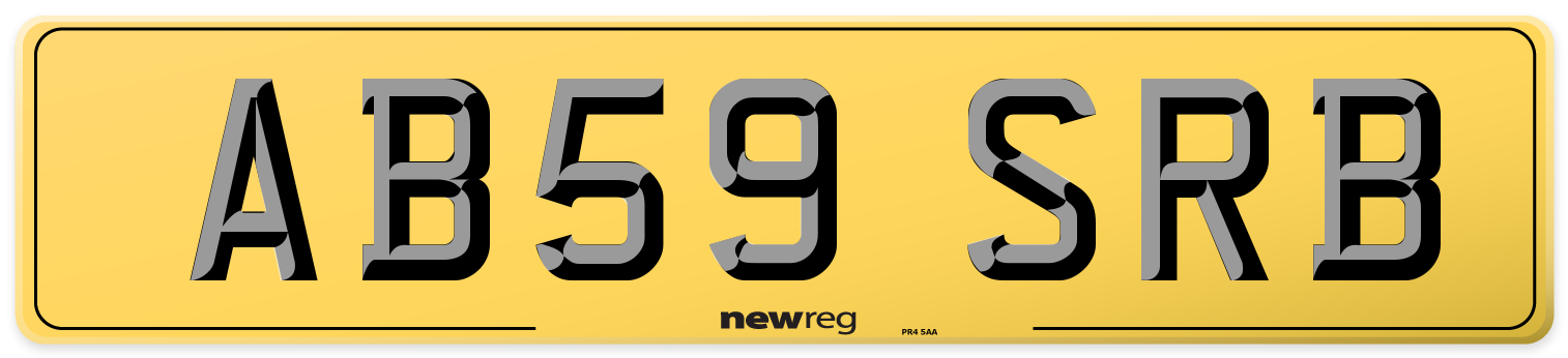 AB59 SRB Rear Number Plate