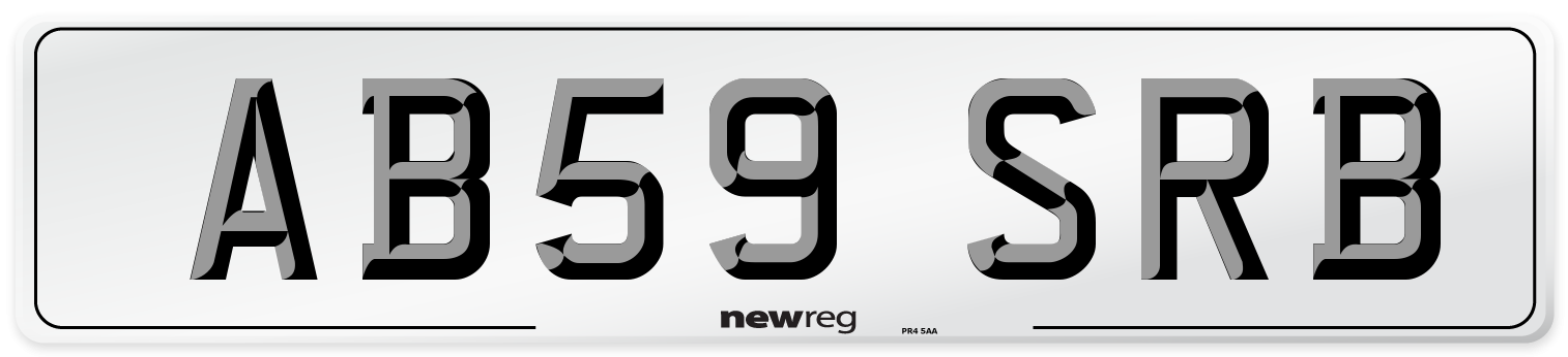 AB59 SRB Front Number Plate
