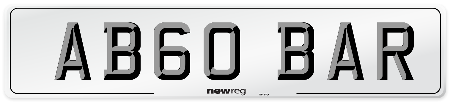 AB60 BAR Front Number Plate