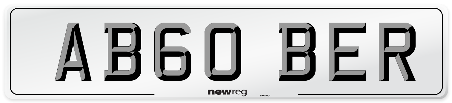 AB60 BER Front Number Plate