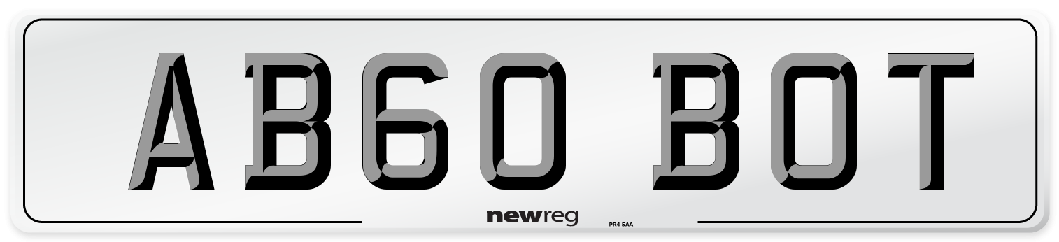AB60 BOT Front Number Plate