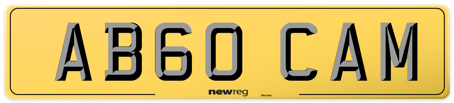 AB60 CAM Rear Number Plate