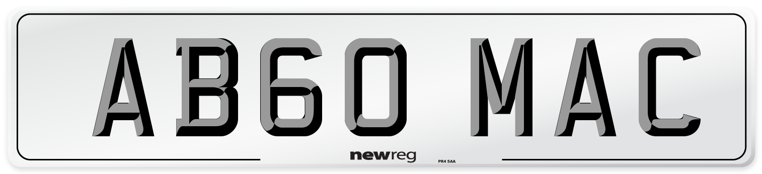 AB60 MAC Front Number Plate