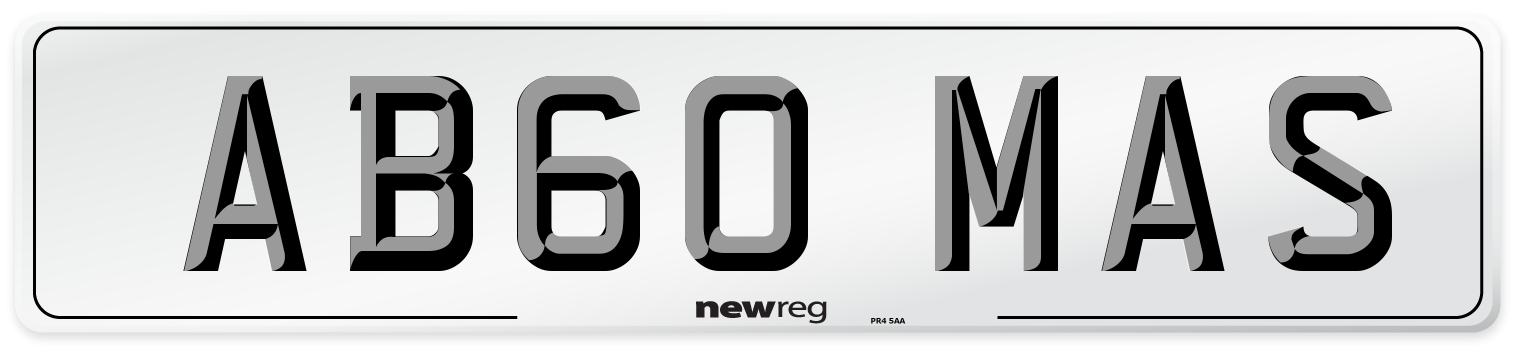 AB60 MAS Front Number Plate