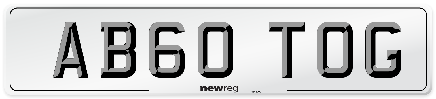 AB60 TOG Front Number Plate