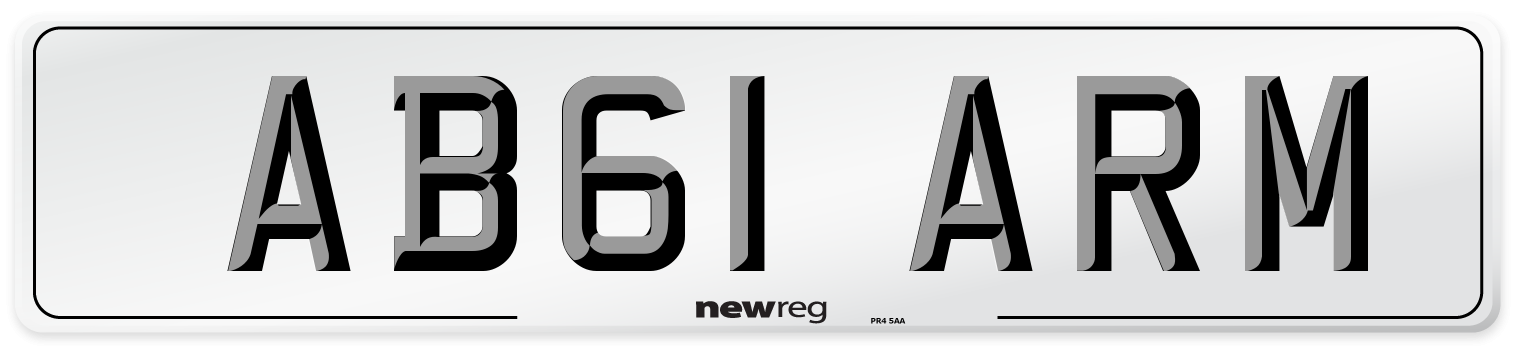 AB61 ARM Front Number Plate