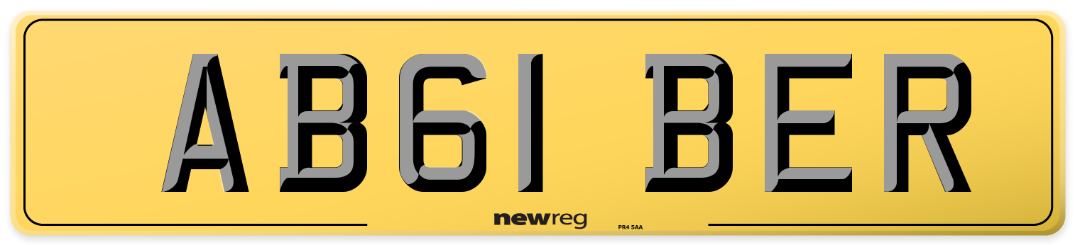 AB61 BER Rear Number Plate
