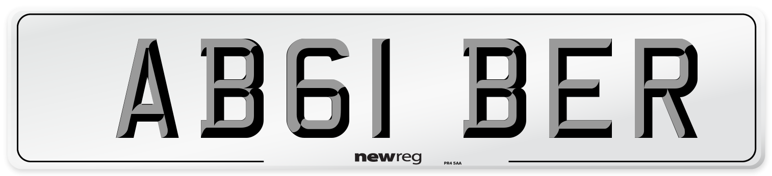 AB61 BER Front Number Plate