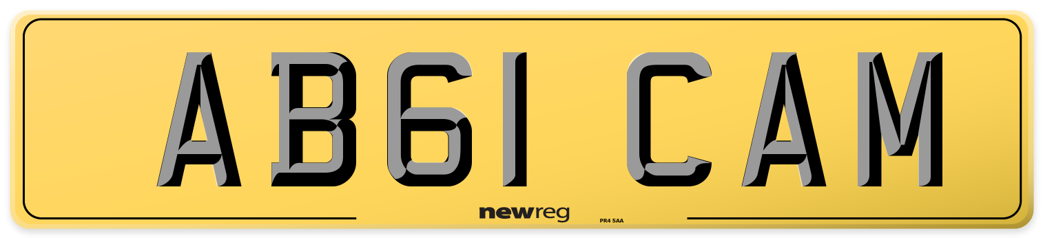 AB61 CAM Rear Number Plate