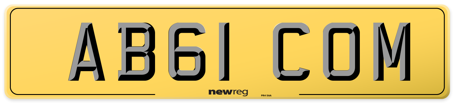 AB61 COM Rear Number Plate