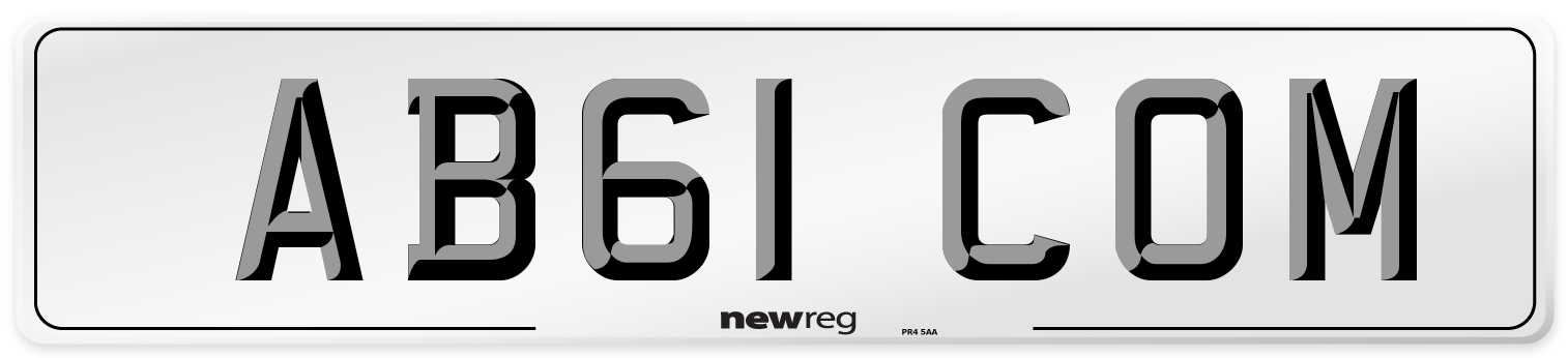 AB61 COM Front Number Plate