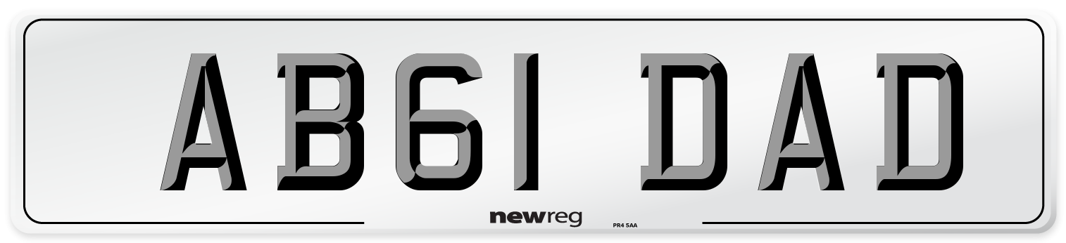 AB61 DAD Front Number Plate