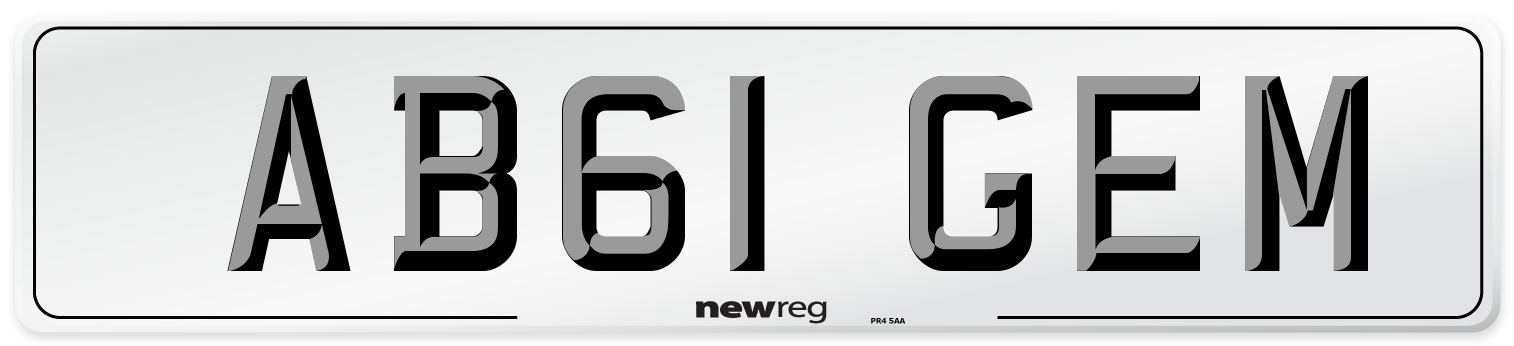 AB61 GEM Front Number Plate
