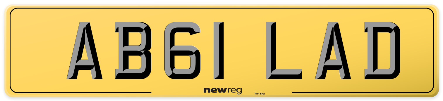 AB61 LAD Rear Number Plate