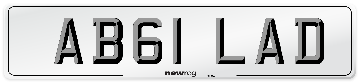 AB61 LAD Front Number Plate