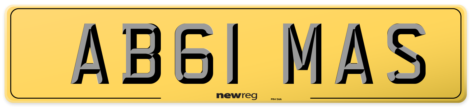 AB61 MAS Rear Number Plate