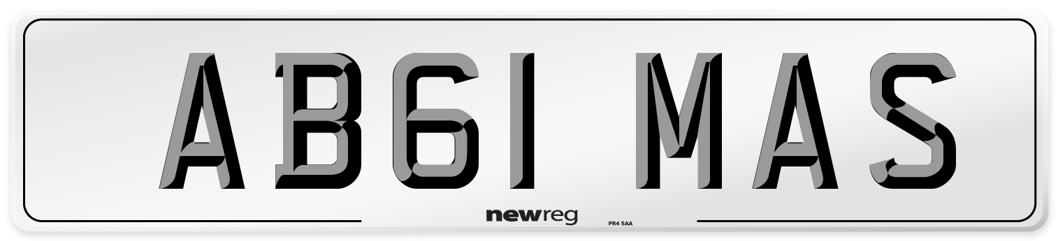 AB61 MAS Front Number Plate