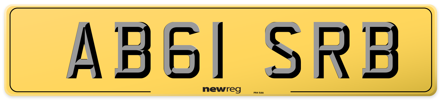 AB61 SRB Rear Number Plate