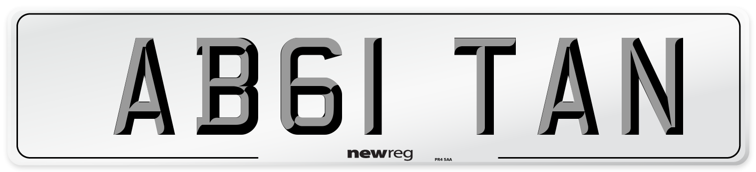 AB61 TAN Front Number Plate
