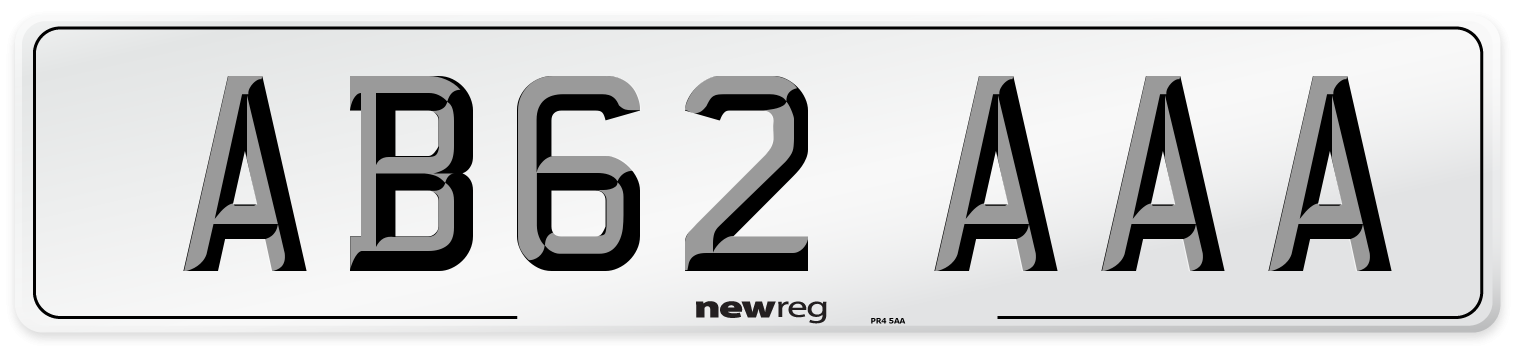 AB62 AAA Front Number Plate